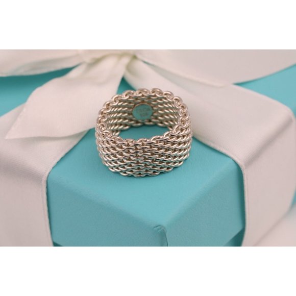 Tiffany & Co. Jewelry - Tiffany & Co. Vintage Mesh Ring in  925 Sterling Silver Size 6  w/box